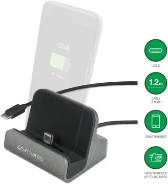 4Smarts VoltDock USB-C Houder met Oplader 60W Grijs