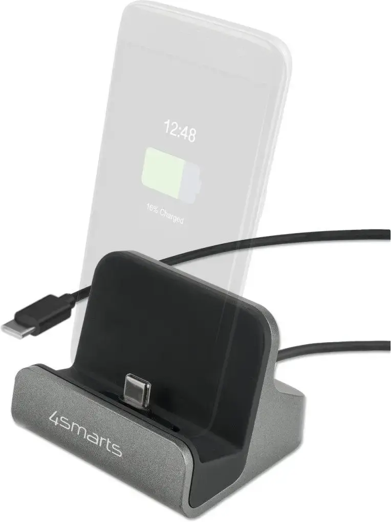 4Smarts VoltDock USB-C Houder met Oplader 60W Grijs afbeelding 2