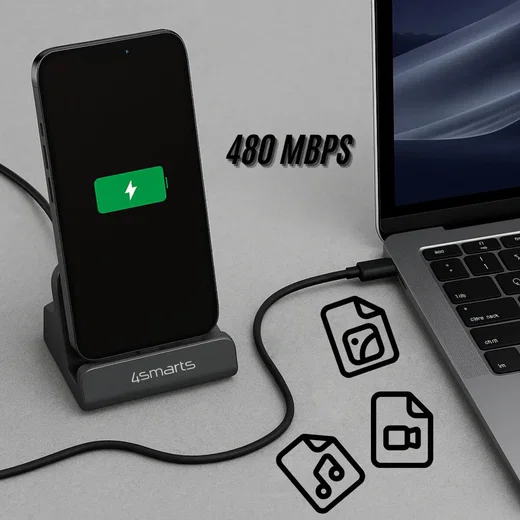 4Smarts VoltDock USB-C Houder met Oplader 60W Grijs afbeelding 6