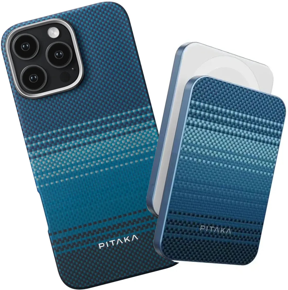 PITAKA Apple iPhone 16 Pro Hoesje met 5.000mAh MagSafe Powerbank Moonrise afbeelding 1