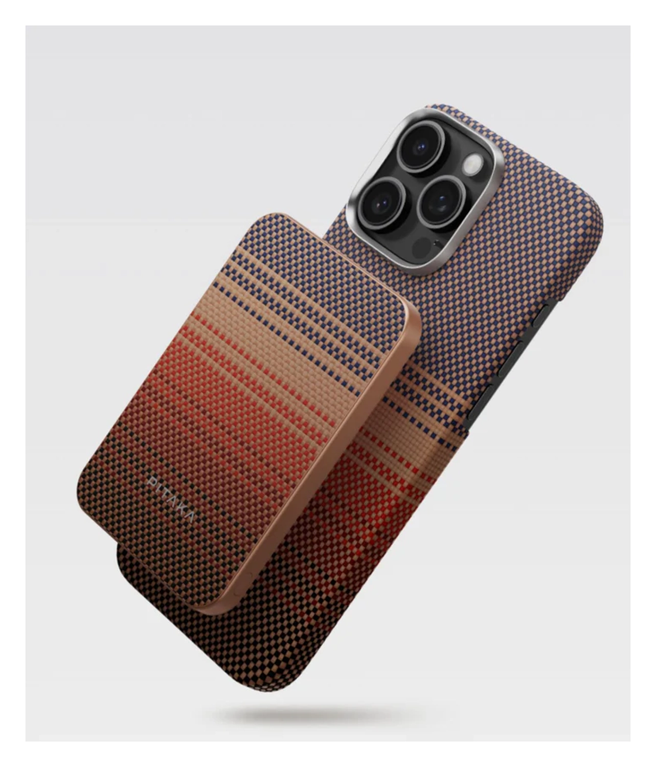 PITAKA Apple iPhone 16 Pro Hoesje met 5.000mAh MagSafe Powerbank Sunset afbeelding 2