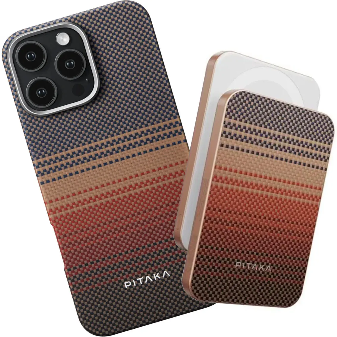 PITAKA Apple iPhone 16 Pro Max Hoesje met 5.000mAh MagSafe Powerbank Sunset afbeelding 1