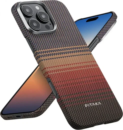 PITAKA Apple iPhone 16 Pro Max Hoesje met 5.000mAh MagSafe Powerbank Sunset afbeelding 5