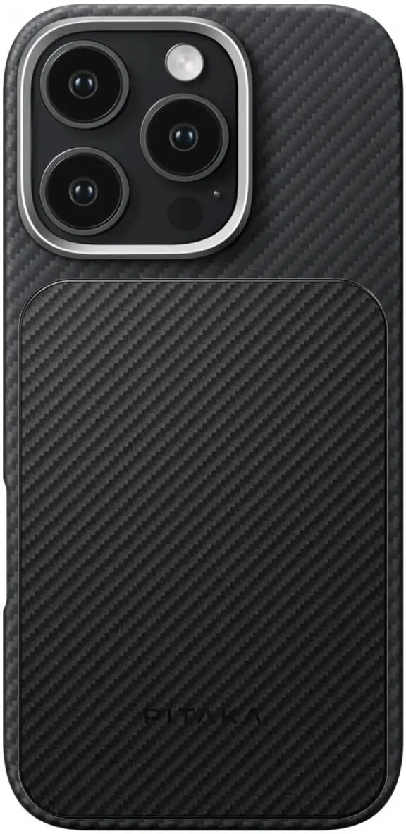 PITAKA Apple iPhone 16 Pro Hoesje met 5.000mAh MagSafe Powerbank Zwart afbeelding 6