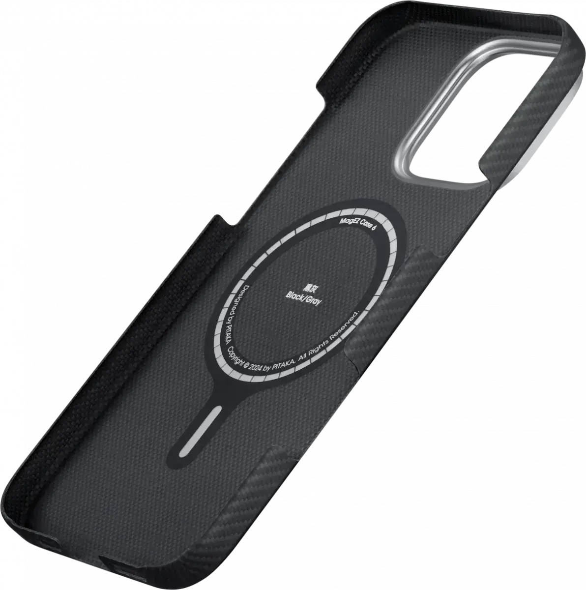 PITAKA Apple iPhone 16 Pro Hoesje met 5.000mAh MagSafe Powerbank Zwart afbeelding 14