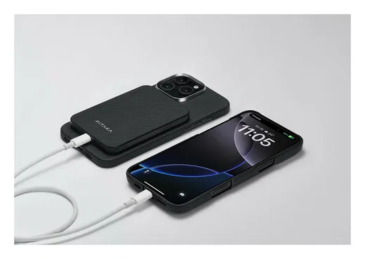 PITAKA Apple iPhone 16 Pro Hoesje met 5.000mAh MagSafe Powerbank Zwart afbeelding 3