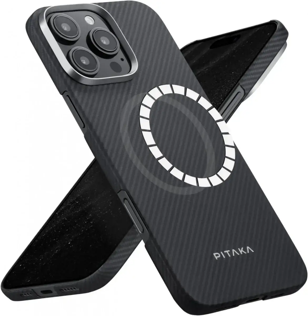 PITAKA Apple iPhone 16 Pro Hoesje met 5.000mAh MagSafe Powerbank Zwart afbeelding 7