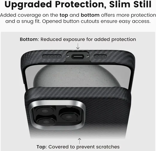 PITAKA Apple iPhone 16 Pro Hoesje met 5.000mAh MagSafe Powerbank Zwart afbeelding 12