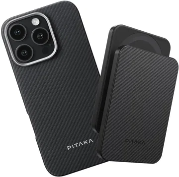PITAKA Apple iPhone 16 Pro Max Hoesje met 5.000mAh MagSafe Powerbank Zwart