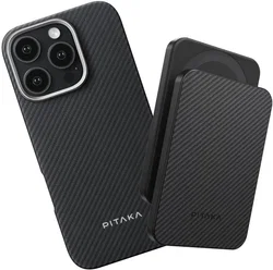 PITAKA Apple iPhone 16 Pro Max Hoesje met 5.000mAh MagSafe Powerbank Zwart afbeelding