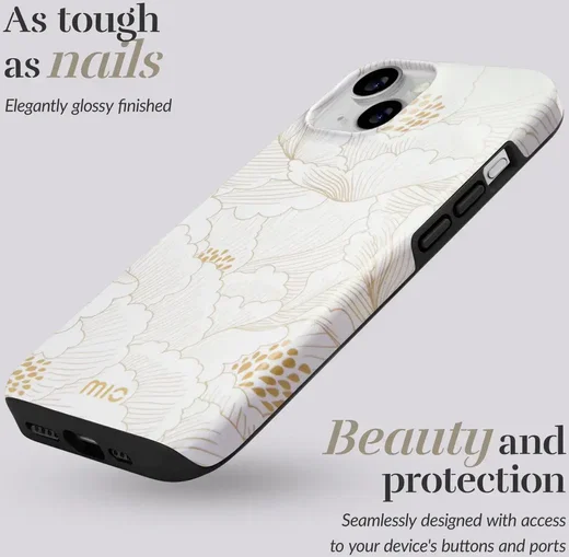 MIO MagSafe iPhone 16 Pro Max Hoesje met Telefoonkoord White Roses afbeelding 6
