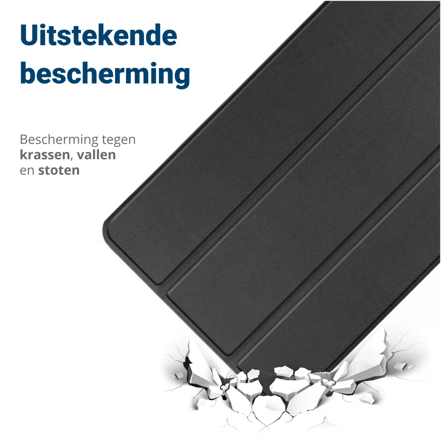 Samsung Galaxy Tab S10 FE Plus Hoes Tri-Fold Book Case met Standaard Zwart afbeelding 2