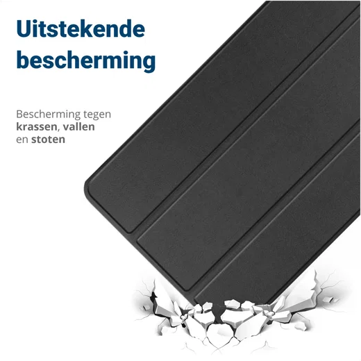 Samsung Galaxy Tab S10 FE Plus Hoes Tri-Fold Book Case met Standaard Zwart afbeelding 2