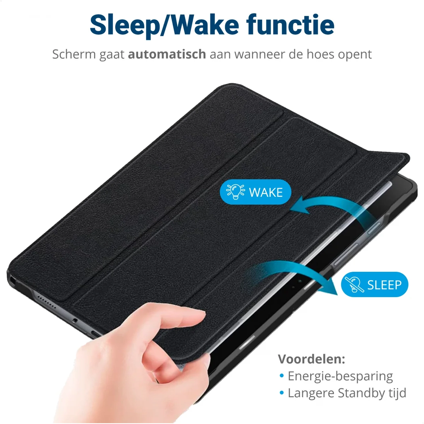 Samsung Galaxy Tab S10 FE Plus Hoes Tri-Fold Book Case met Standaard Zwart afbeelding 5