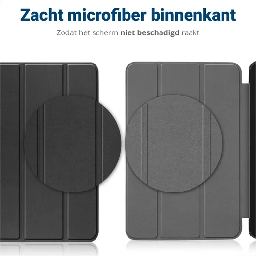 Samsung Galaxy Tab S10 FE Plus Hoes Tri-Fold Book Case met Standaard Zwart afbeelding 6