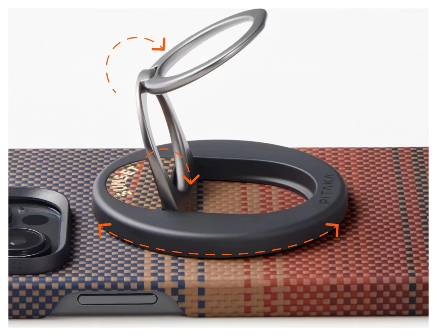 PITAKA MagEZ Grip 3 MagSafe Ring Houder Opvouwbare Standaard Sunset afbeelding 5
