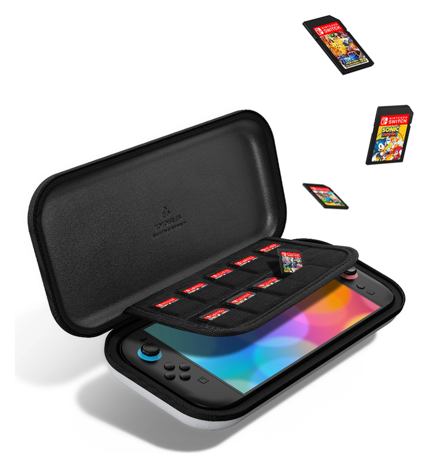 Dux Ducis Nintendo Switch 2 Hoesje met Game Card Organizer Opberghoes Zwart/Wit afbeelding 2