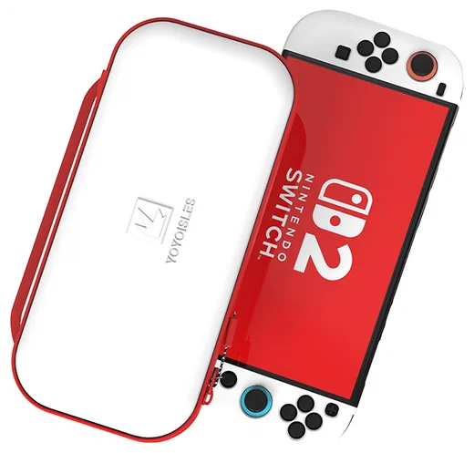 Dux Ducis Nintendo Switch 2 Hoesje met Game Card Organizer Opberghoes Wit/Rood afbeelding 1