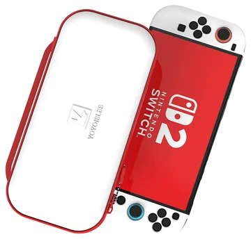 Dux Ducis Nintendo Switch 2 Hoesje met Game Card Organizer Opberghoes Wit/Rood