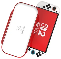 Dux Ducis Nintendo Switch 2 Hoesje met Game Card Organizer Opberghoes Wit/Rood afbeelding