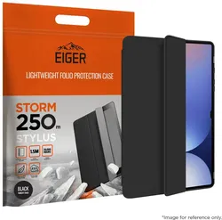 Eiger Storm 250m Stylus Samsung Tab S10 FE Hoes Book Case met Pen Houder Zwart afbeelding