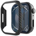 NEKIT Fiber Apple Watch 9/8/7 41MM Hoesje Kevlar Bumper Cover Dun Zwart