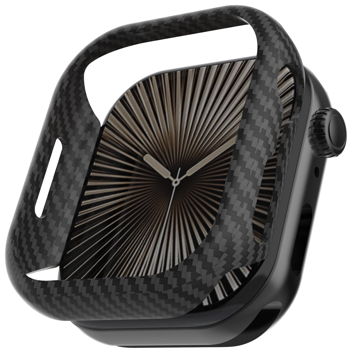 NEKIT Fiber Apple Watch 11/10 42MM Hoesje - Kevlar Bumper Cover Dun Zwart afbeelding 11