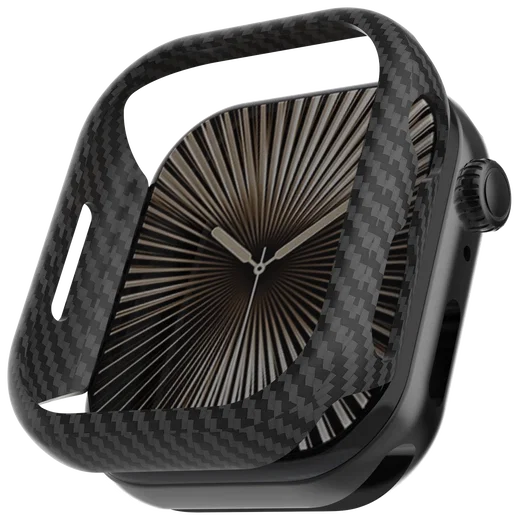 NEKIT Fiber Apple Watch 11/10 42MM Hoesje - Kevlar Bumper Cover Dun Zwart afbeelding 11