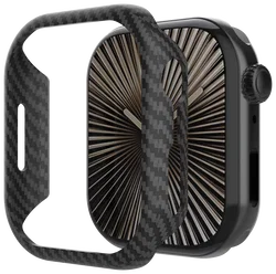 NEKIT Fiber Apple Watch 11/10 42MM Hoesje - Kevlar Bumper Cover Dun Zwart afbeelding