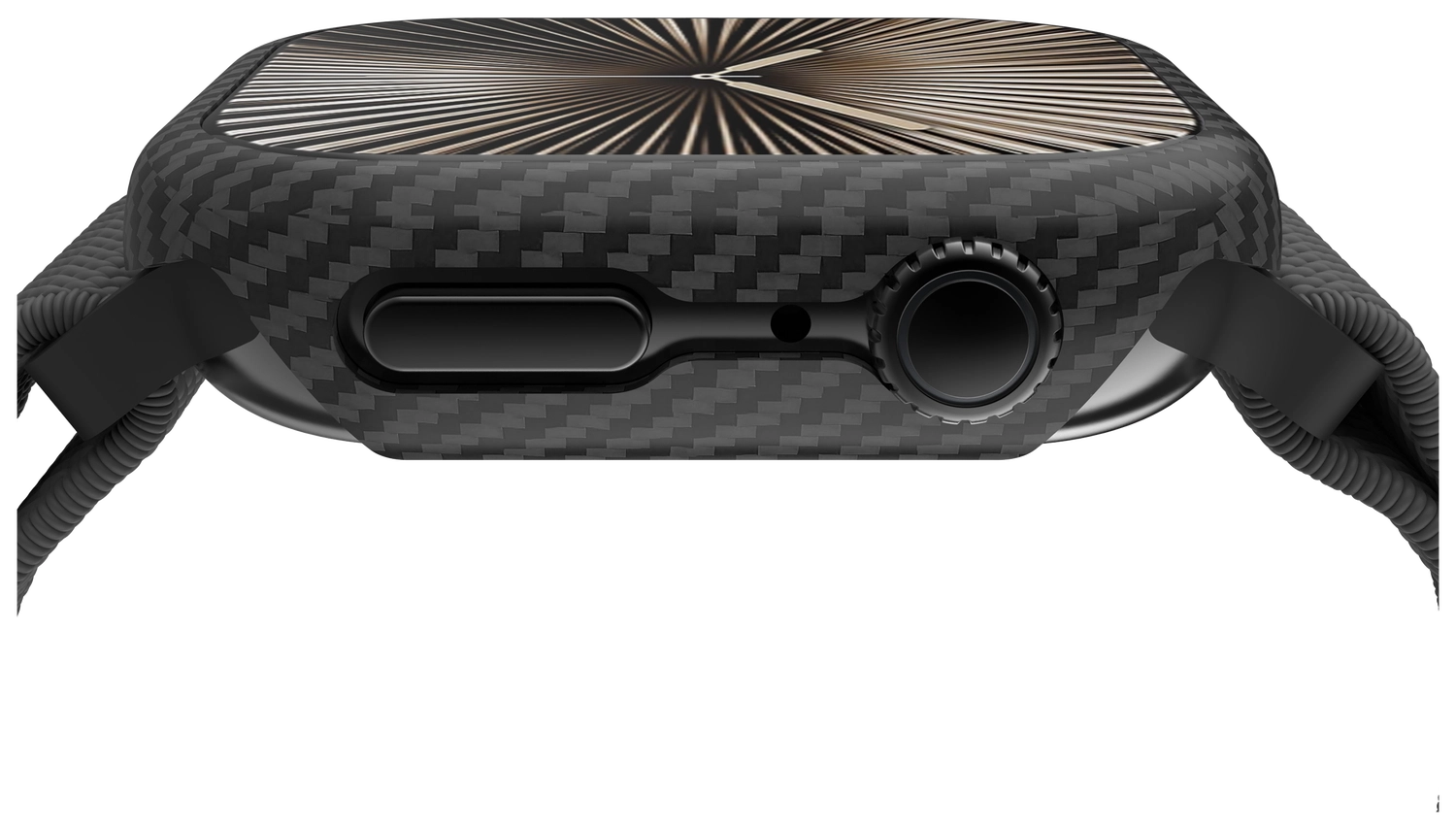 NEKIT Fiber Apple Watch 11/10 42MM Hoesje - Kevlar Bumper Cover Dun Zwart afbeelding 12