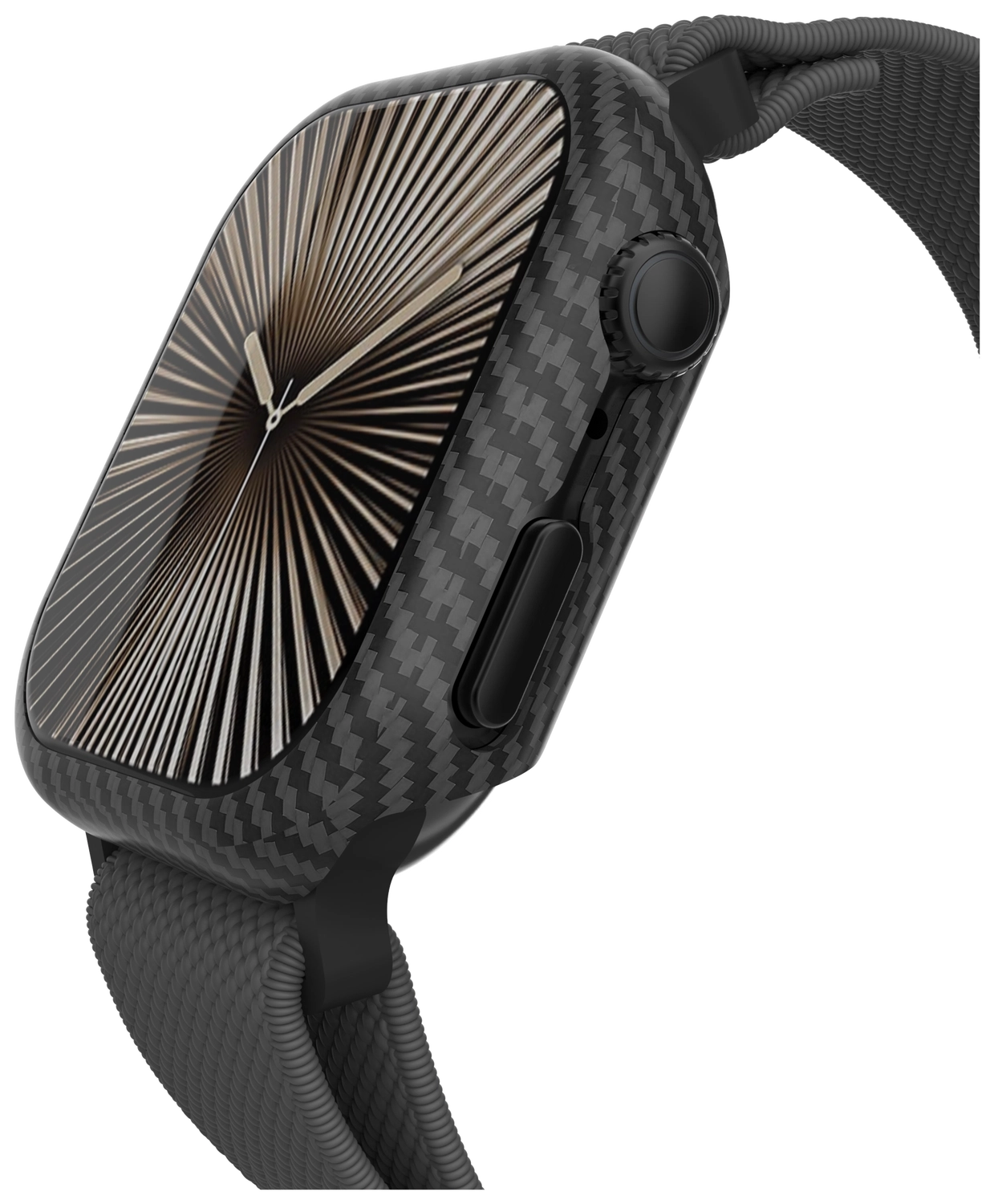 NEKIT Fiber Apple Watch 11/10 42MM Hoesje - Kevlar Bumper Cover Dun Zwart afbeelding 16