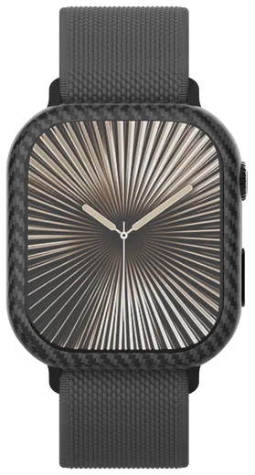NEKIT Fiber Apple Watch 11/10 42MM Hoesje - Kevlar Bumper Cover Dun Zwart afbeelding 18