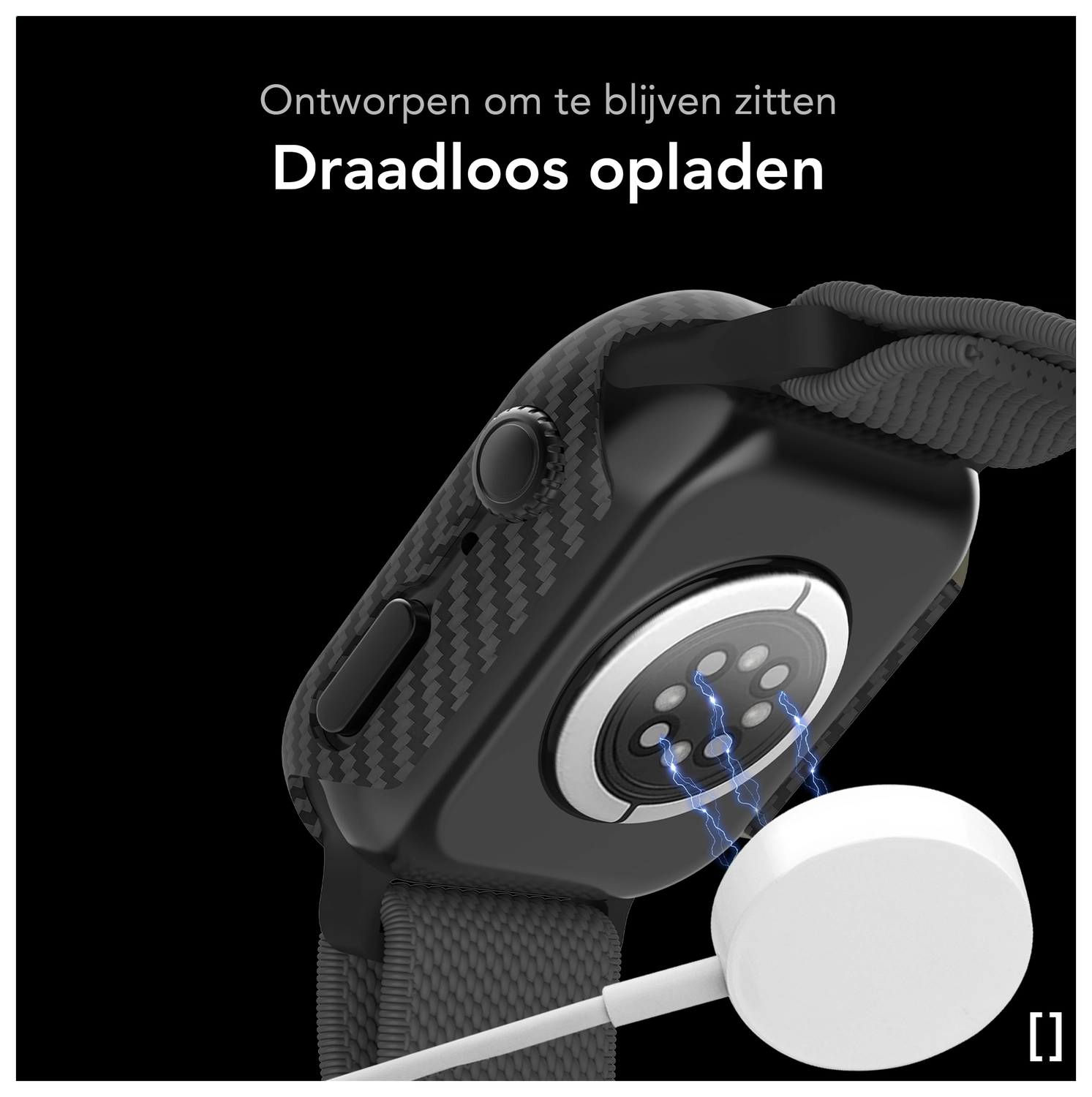 NEKIT Fiber Apple Watch 11/10 42MM Hoesje - Kevlar Bumper Cover Dun Zwart afbeelding 5
