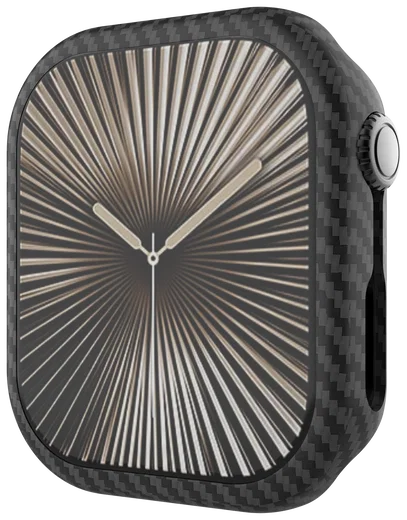 NEKIT Fiber Apple Watch 11/10 42MM Hoesje - Kevlar Bumper Cover Dun Zwart afbeelding 9