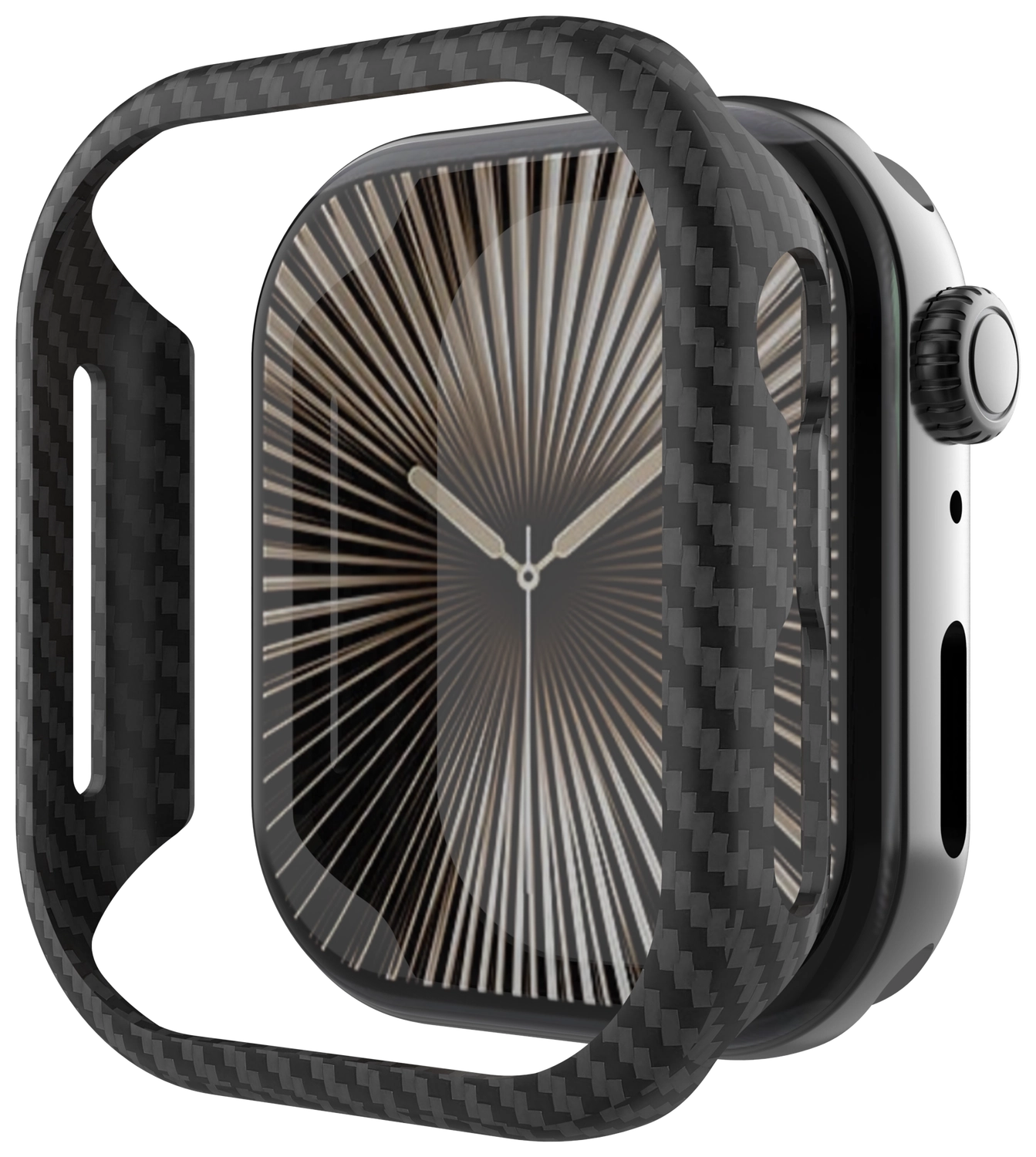 NEKIT Fiber Apple Watch 11/10 42MM Hoesje - Kevlar Bumper Cover Dun Zwart afbeelding 10