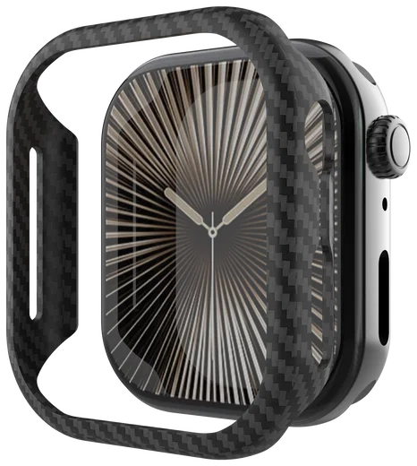 NEKIT Fiber Apple Watch 11/10 42MM Hoesje - Kevlar Bumper Cover Dun Zwart afbeelding 10