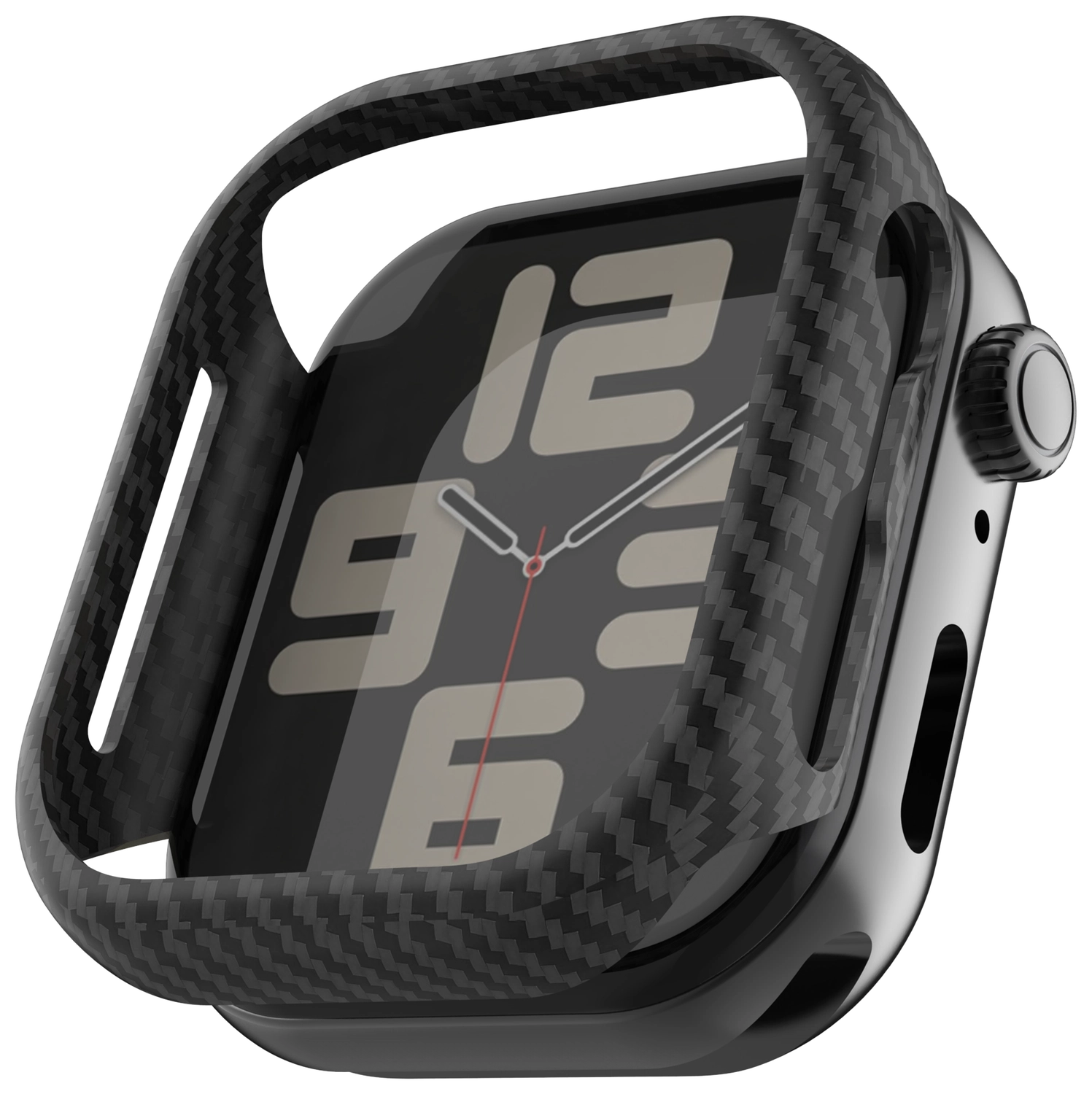 NEKIT Fiber Apple Watch 44MM Hoesje Kevlar Bumper Cover Dun Zwart afbeelding 11