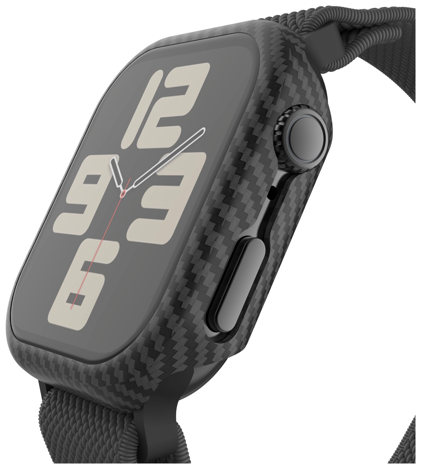 NEKIT Fiber Apple Watch 44MM Hoesje Kevlar Bumper Cover Dun Zwart afbeelding 17