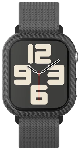 NEKIT Fiber Apple Watch 44MM Hoesje Kevlar Bumper Cover Dun Zwart afbeelding 8