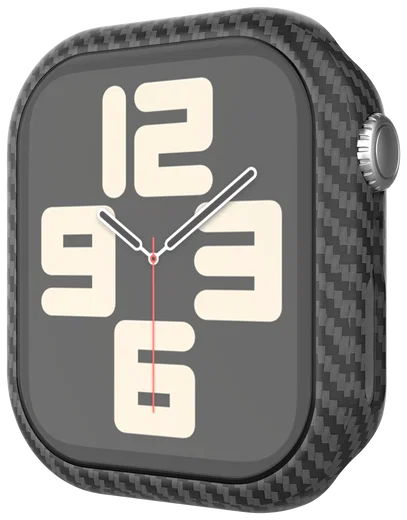 NEKIT Fiber Apple Watch 44MM Hoesje Kevlar Bumper Cover Dun Zwart afbeelding 9