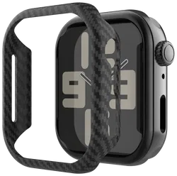 NEKIT Fiber Apple Watch 44MM Hoesje Kevlar Bumper Cover Dun Zwart afbeelding