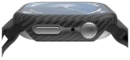 NEKIT Fiber Apple Watch 9/8/7 45MM Hoesje Kevlar Bumper Cover Dun Zwart afbeelding 14