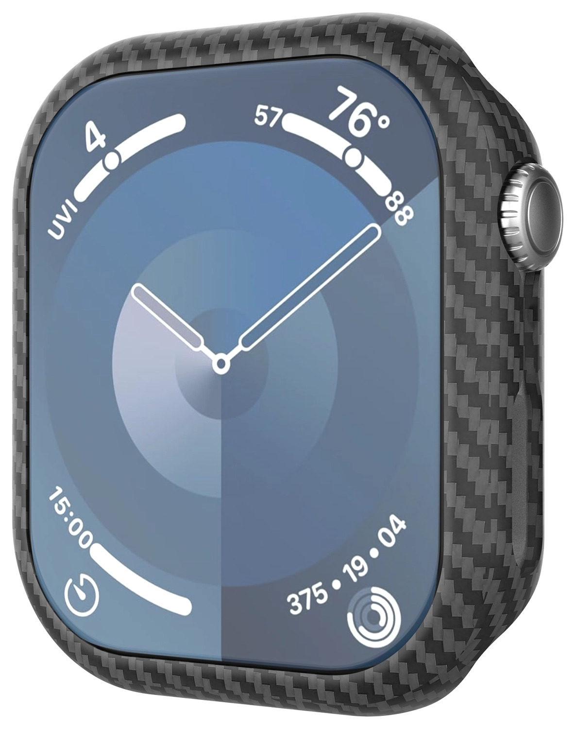 NEKIT Fiber Apple Watch 9/8/7 45MM Hoesje Kevlar Bumper Cover Dun Zwart afbeelding 15