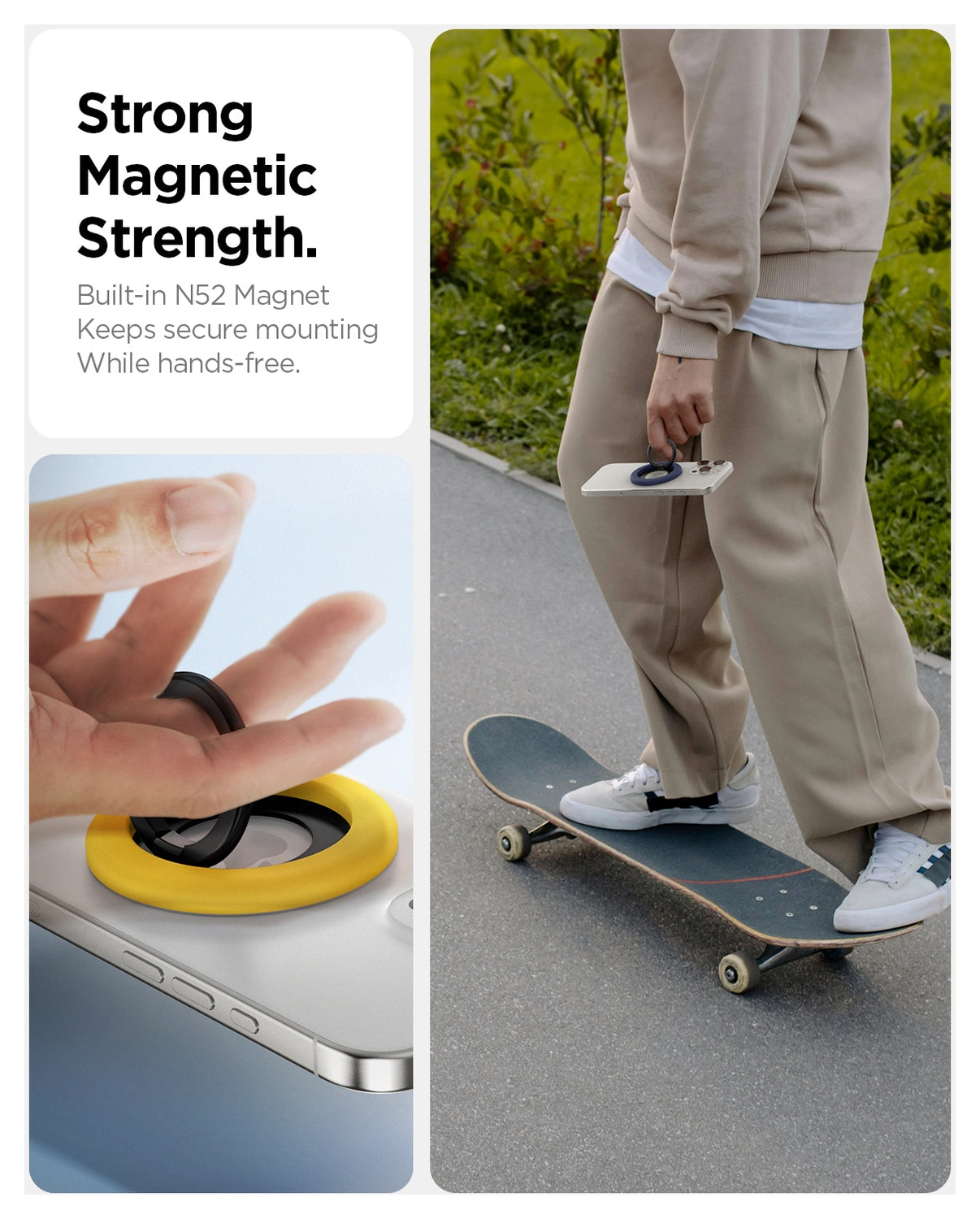 Spigen Nano Pop Magnetische MagSafe Ring Houder Standaard Geel afbeelding 5