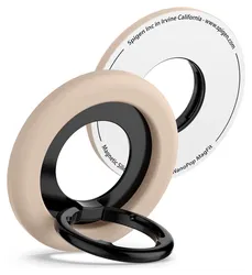 Spigen Nano Pop Magnetische MagSafe Ring Houder Standaard Beige afbeelding
