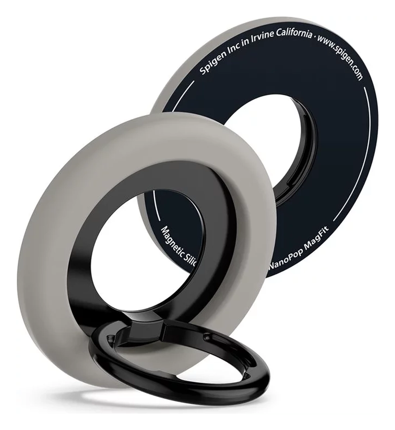 Spigen Nano Pop Magnetische MagSafe Ring Houder Standaard Grijs afbeelding 1