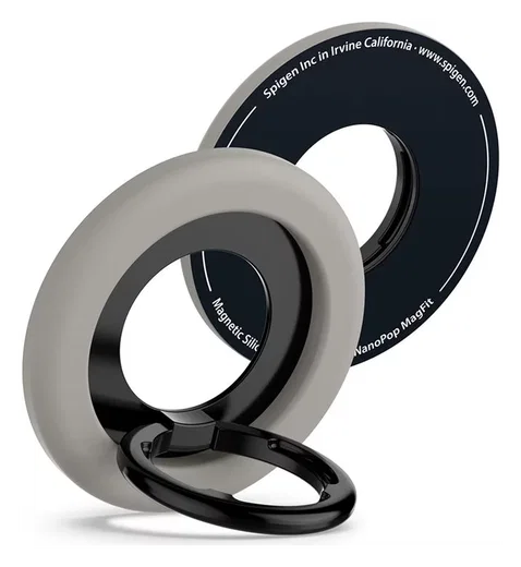 Spigen Nano Pop Magnetische MagSafe Ring Houder Standaard Grijs afbeelding 1