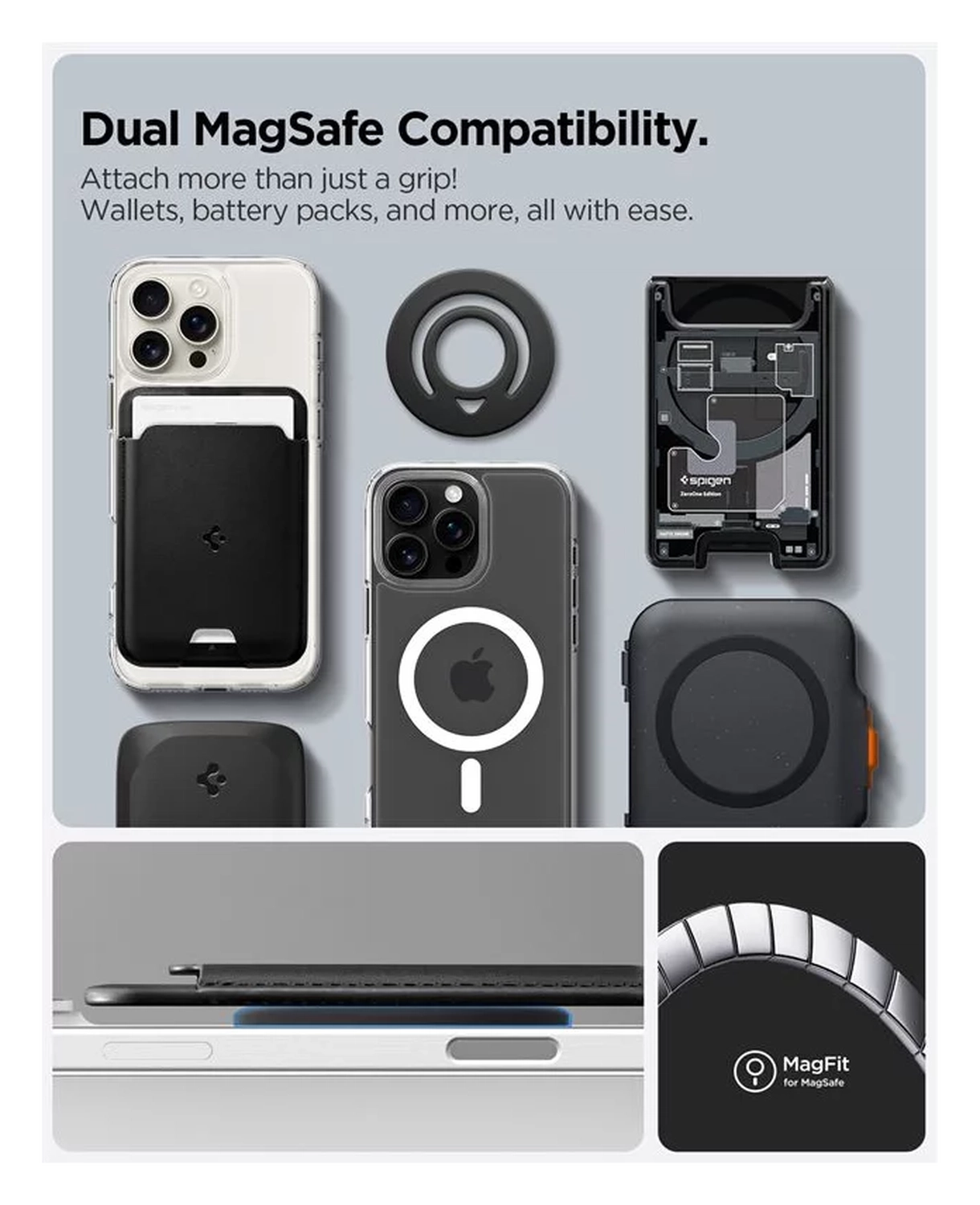 Spigen Dual Pop Magnetische MagSafe Telefoon Ring Houder Standaard Zwart afbeelding 4