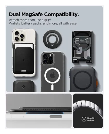 Spigen Dual Pop Magnetische MagSafe Telefoon Ring Houder Standaard Zwart afbeelding 4