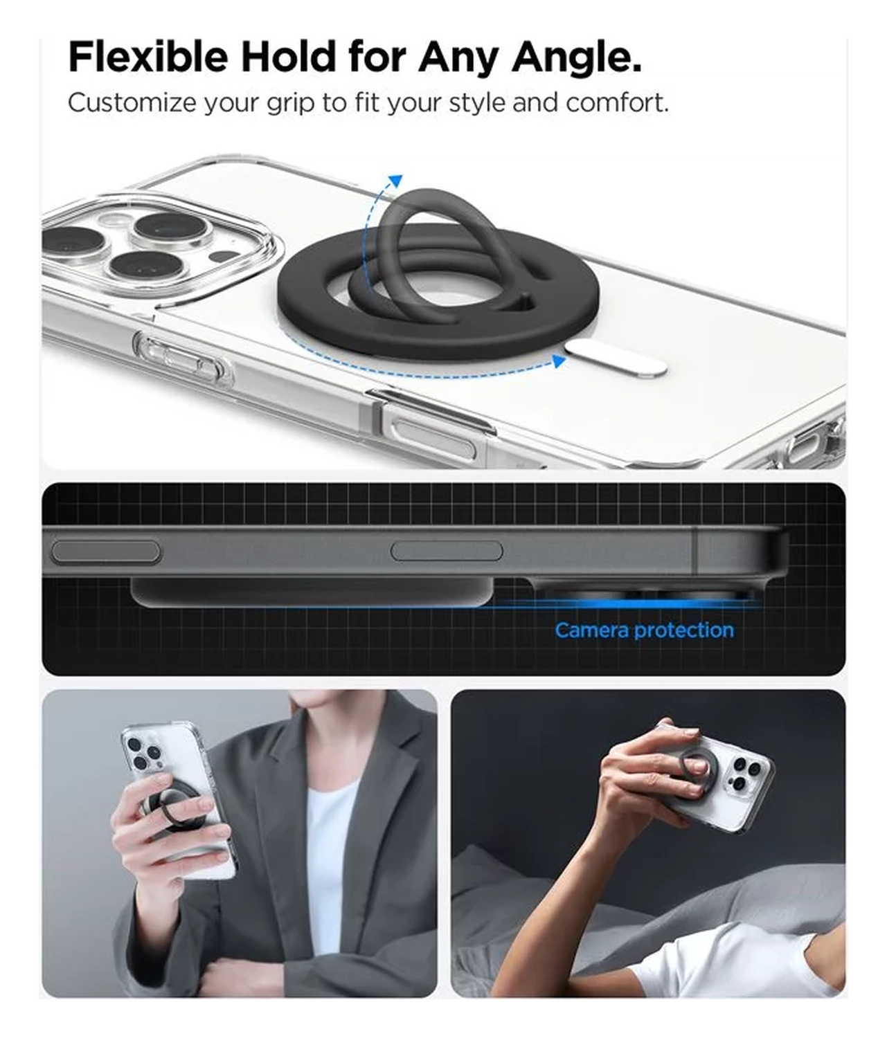 Spigen Dual Pop Magnetische MagSafe Telefoon Ring Houder Standaard Zwart afbeelding 6